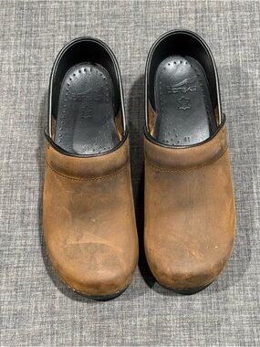 Dansko Brown Professional Leather Mules Clogs